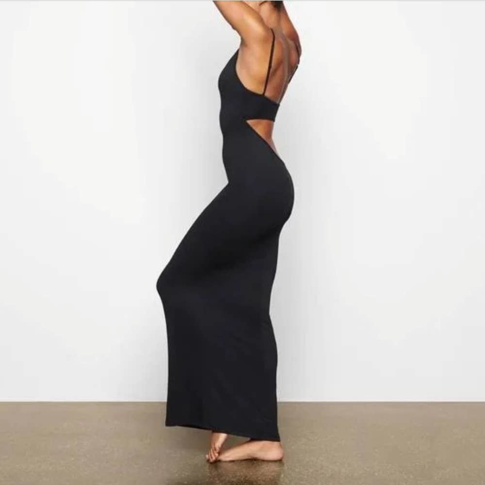 SKIMS Black Maxi Dress